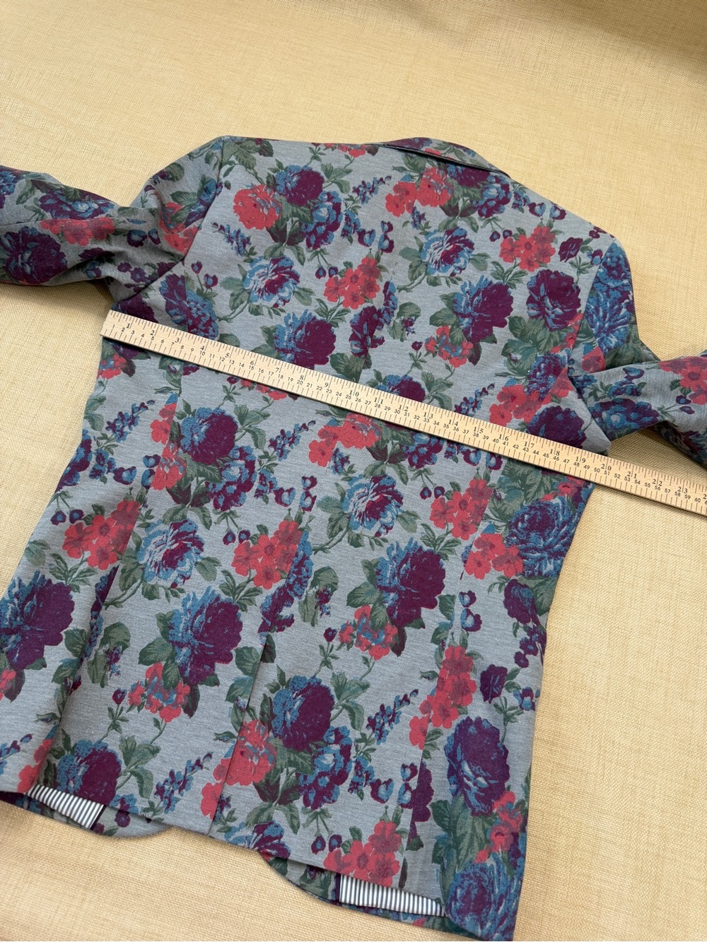 Zara Floral Jersey-like Texture Blazer Jacket - Picture 7 of 16
